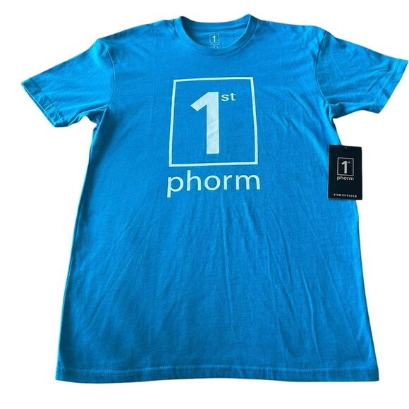 1st Phorm Unisex S Short Sleeve Elemental Graphic Tee Shirt Bright Blue Pump New - Picture 1 of 5
